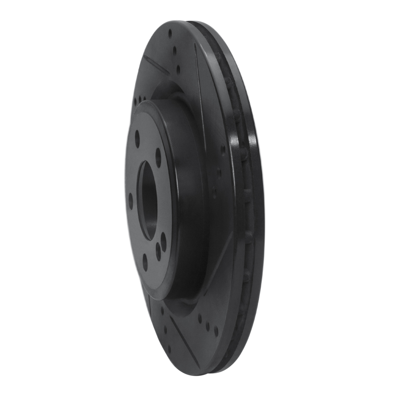 Mercedes-Benz CLA250 Brake Rotor (1) - Rear Right - R1 Concepts - Drilled & Slotted - Black - `14-`19